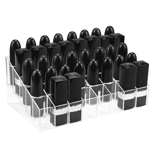 Hedume 2 Pack Acrylic Lipstick & Makeup Organizer – 40 Slot Clear Cosmetic Display Case for Brushes, Bottles & More Avelisse