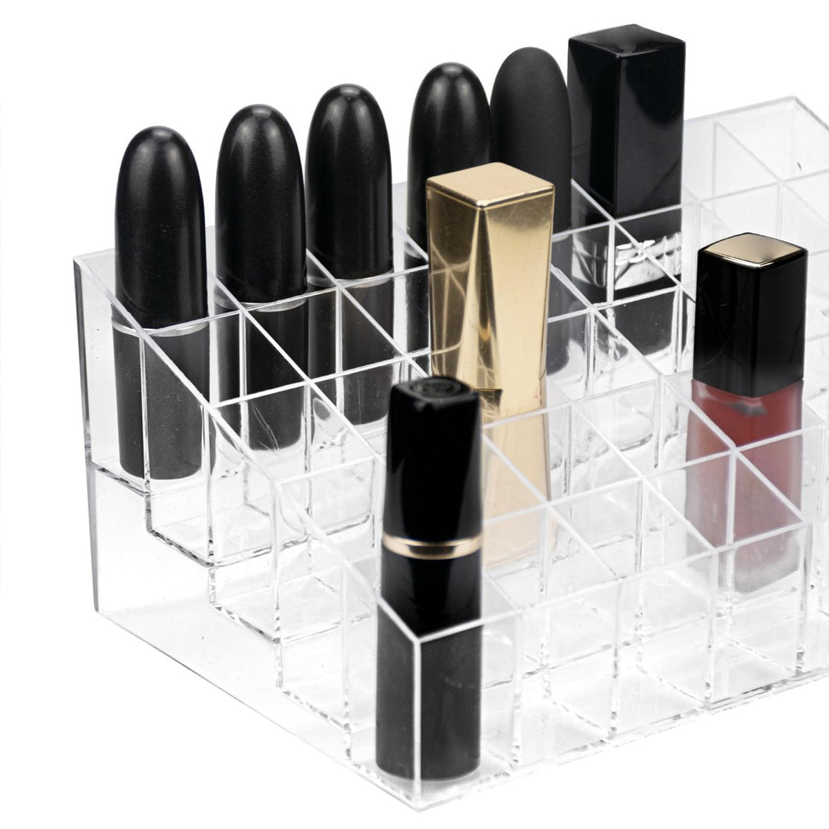 Hedume 2 Pack Acrylic Lipstick & Makeup Organizer – 40 Slot Clear Cosmetic Display Case for Brushes, Bottles & More Avelisse