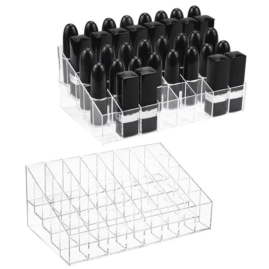 Hedume 2 Pack Acrylic Lipstick & Makeup Organizer – 40 Slot Clear Cosmetic Display Case for Brushes, Bottles & More Avelisse