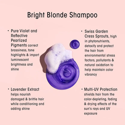 ORIBE Bright Blonde Shampoo for Beautiful Color | Purple Toning Shampoo | Cleanses and Restores Radiance to Blonde Hair | 2.5 oz Avelisse