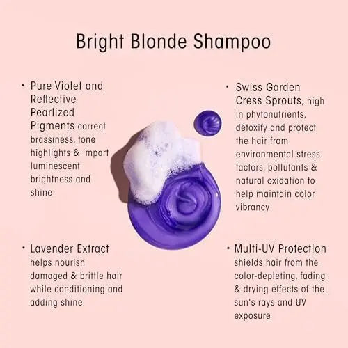 ORIBE Bright Blonde Shampoo for Beautiful Color | Purple Toning Shampoo | Cleanses and Restores Radiance to Blonde Hair | 2.5 oz Avelisse
