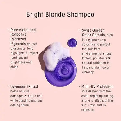 ORIBE Bright Blonde Shampoo for Beautiful Color | Purple Toning Shampoo | Cleanses and Restores Radiance to Blonde Hair | 2.5 oz Avelisse