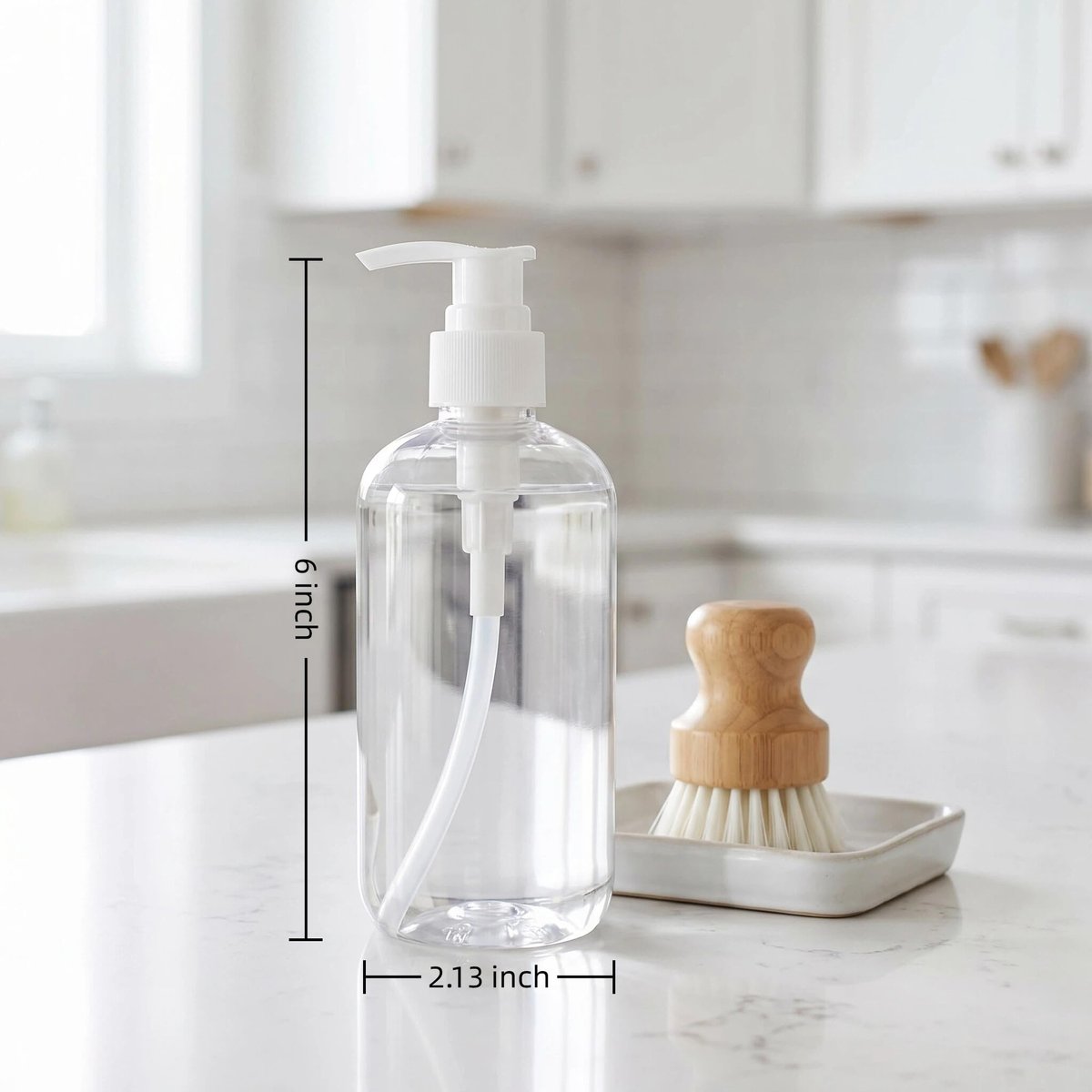 Bekith 16 Pack Empty Plastic Pump Bottles Dispenser, 8 oz Clear Refillable Bottles for Hand Soap, Lotion, Shampoo, Conditioner, and Essential Oils Avelisse