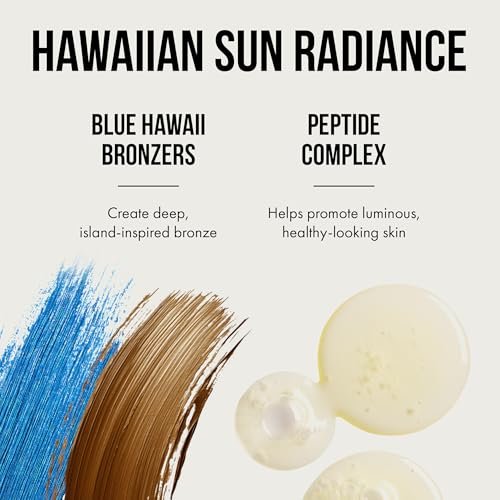 Tan Asz U Aloha Beaches Tanning Lotion 300X Blue Hawaii Anti-Orange Bronzer Color-Correcting Blue Bronzing Blend with Peptide Complex 13.5 Fl Oz Avelisse
