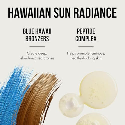Tan Asz U Aloha Beaches Tanning Lotion 300X Blue Hawaii Anti-Orange Bronzer Color-Correcting Blue Bronzing Blend with Peptide Complex 13.5 Fl Oz Avelisse