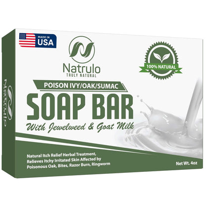 Natrulo Poison Ivy Soap Bar with Jewelweed – Natural Itch Relief for Poison Ivy, Oak, Sumac, Bug Bites, Razor Burn & Ringworm