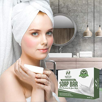 Natrulo Poison Ivy Soap Bar with Jewelweed – Natural Itch Relief for Poison Ivy, Oak, Sumac, Bug Bites, Razor Burn & Ringworm