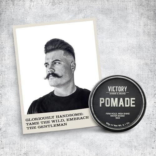 Victory Barber & Brand Pomade for Men - Water Based Pomade, High Shine Hair Wax, Strong Hold, 3.1 oz, Made in USA Avelisse