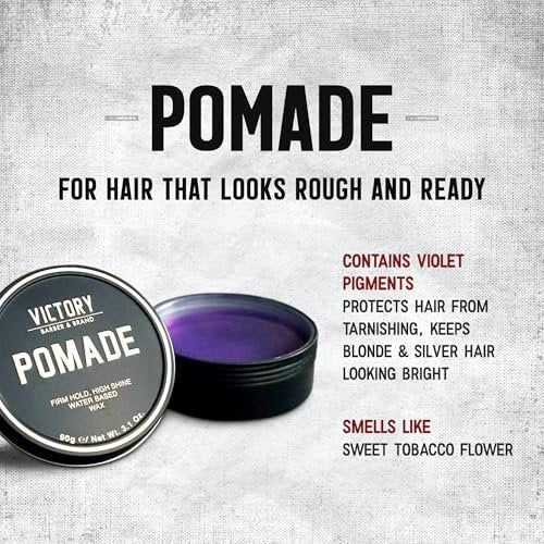 Victory Barber & Brand Pomade for Men - Water Based Pomade, High Shine Hair Wax, Strong Hold, 3.1 oz, Made in USA Avelisse