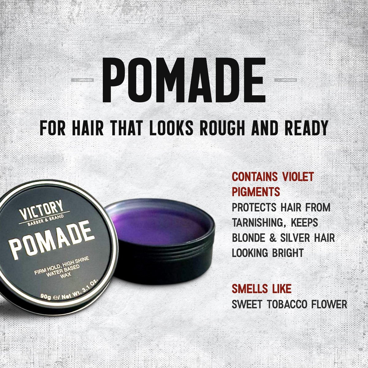 Victory Barber & Brand Pomade for Men - Water Based Pomade, High Shine Hair Wax, Strong Hold, 3.1 oz, Made in USA Avelisse