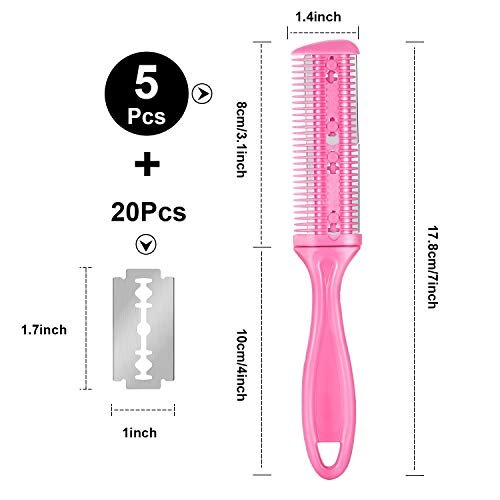 Boao 5-Piece Dual-Sided Cutting Scissors Set with 20 Razors and Thinning Comb for Precision Haircuts (5 Colors) - görsel 4