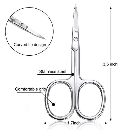 3-Piece Curved Cuticle Scissors - Stainless Steel Manicure Shears for Nail, Eyebrow, Eyelash & Facial Hair Grooming - görsel 4