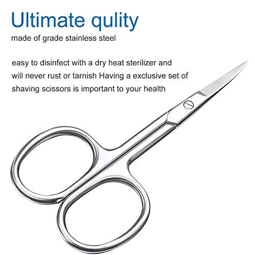 3-Piece Curved Cuticle Scissors - Stainless Steel Manicure Shears for Nail, Eyebrow, Eyelash & Facial Hair Grooming - görsel 10