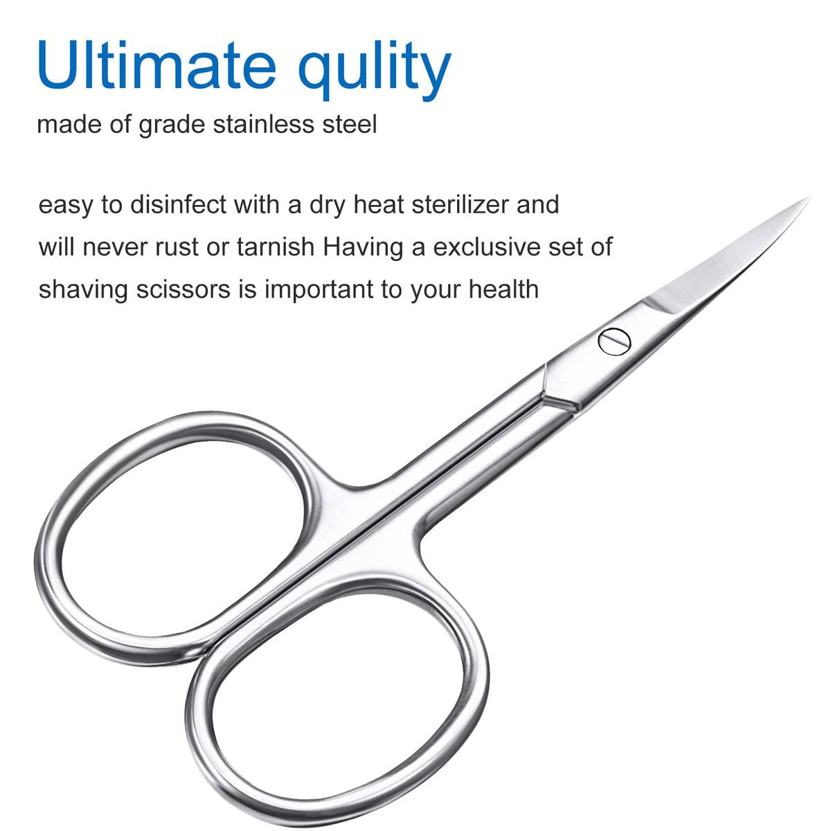 3-Piece Curved Cuticle Scissors - Stainless Steel Manicure Shears for Nail, Eyebrow, Eyelash & Facial Hair Grooming - görsel 9