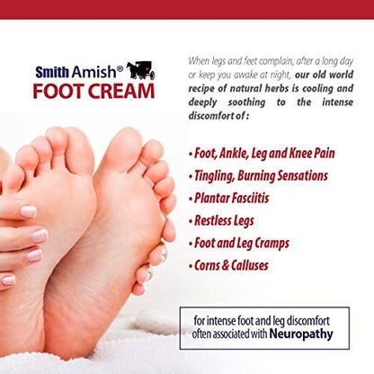 Smith Amish Deep Soothing Foot Cream – Calming Moisturizer for Feet & Legs, 4.5 oz Avelisse