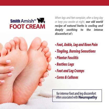 Smith Amish Deep Soothing Foot Cream – Calming Moisturizer for Feet & Legs, 4.5 oz Avelisse