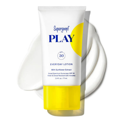 Supergoop! PLAY Everyday Lotion SPF 50 - Broad Spectrum Sunscreen for Face & Body, Water & Sweat Resistant, 2.4 fl oz