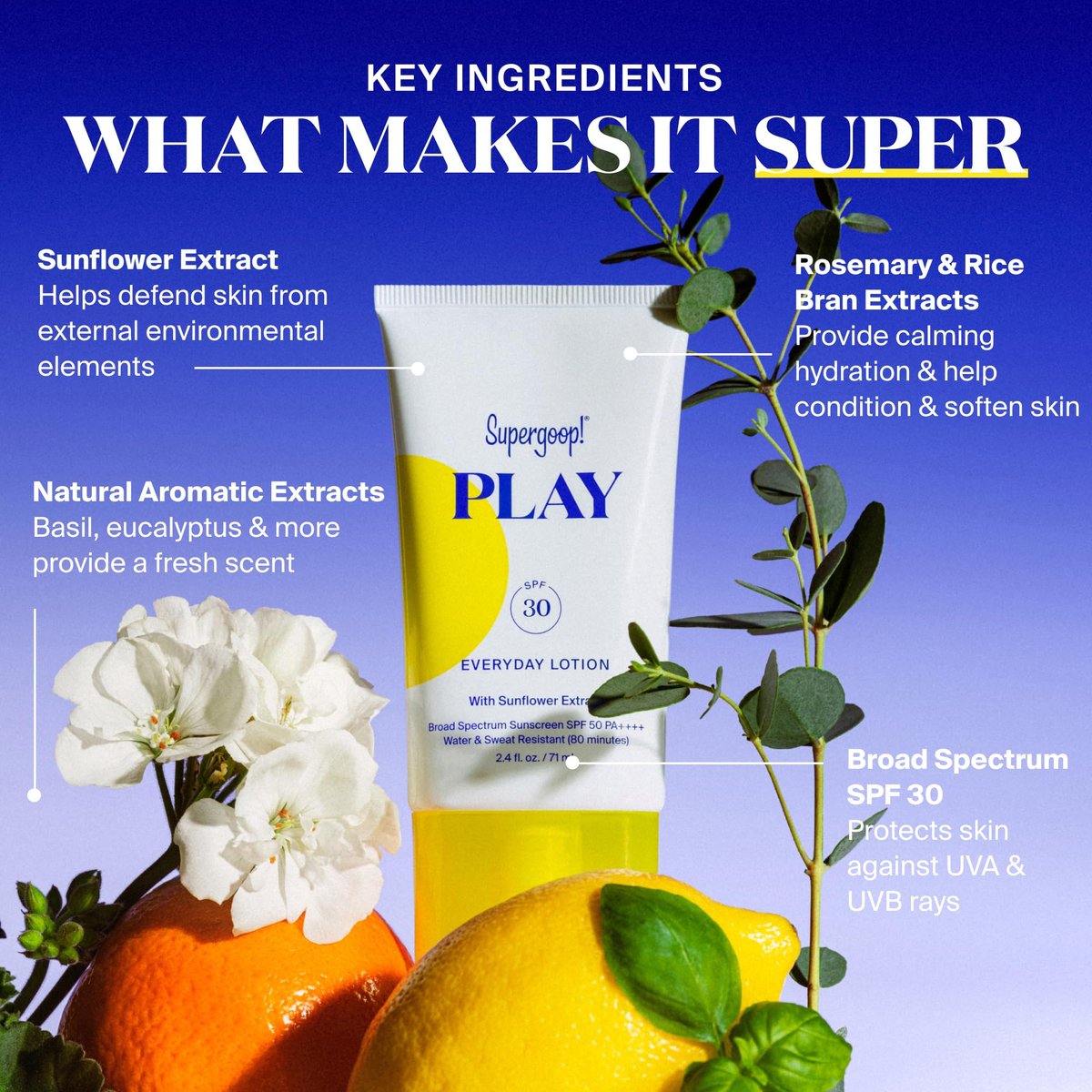 Supergoop! PLAY Everyday Lotion SPF 50 - Broad Spectrum Sunscreen for Face & Body, Water & Sweat Resistant, 2.4 fl oz - görsel 9