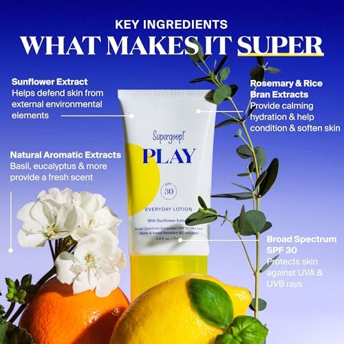Supergoop! PLAY Everyday Lotion SPF 50 - Broad Spectrum Sunscreen for Face & Body, Water & Sweat Resistant, 2.4 fl oz - görsel 10
