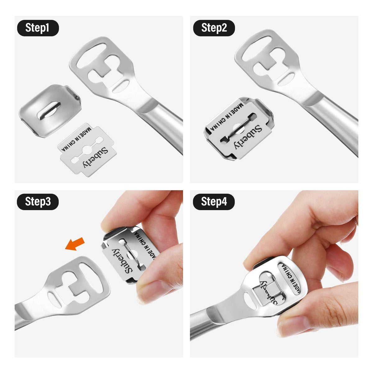 50-Pack Stainless Steel Callus Shaver Replacement Blades for Foot Care & Pedicure - Mudder - görsel 7