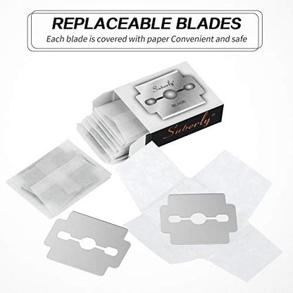 50-Pack Stainless Steel Callus Shaver Replacement Blades for Foot Care & Pedicure - Mudder