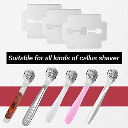 50-Pack Stainless Steel Callus Shaver Replacement Blades for Foot Care & Pedicure - Mudder
