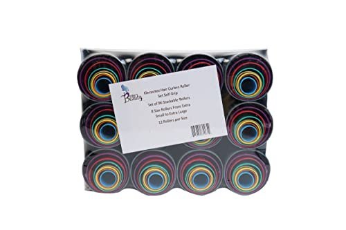 Kleravitex 96-Piece Stackable Hair Roller Set - 8 Sizes from Extra Small to Extra Large for All Hair Types Avelisse