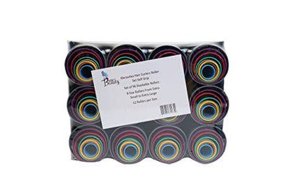 Kleravitex 96-Piece Stackable Hair Roller Set - 8 Sizes from Extra Small to Extra Large for All Hair Types Avelisse