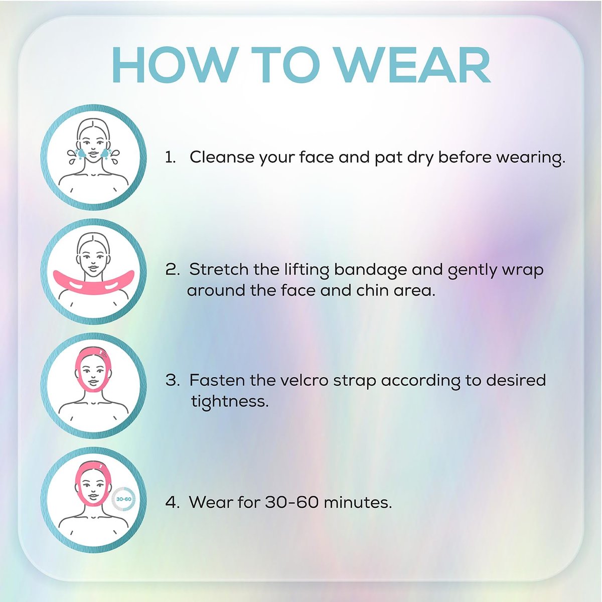 Venus Visage Face Lifting Strap for Jaw Line Definition - Reusable Chin Strap for Sleeping - Visually Sculpts Double Chin (Pink) Avelisse
