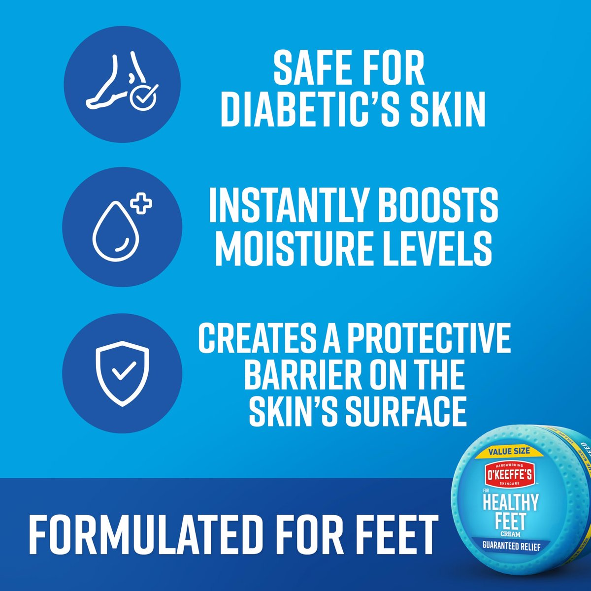 O'Keeffe's for Healthy Feet Foot Cream - 6.4 oz Jar - Moisturizing Relief for Cracked, Dry Feet - görsel 7