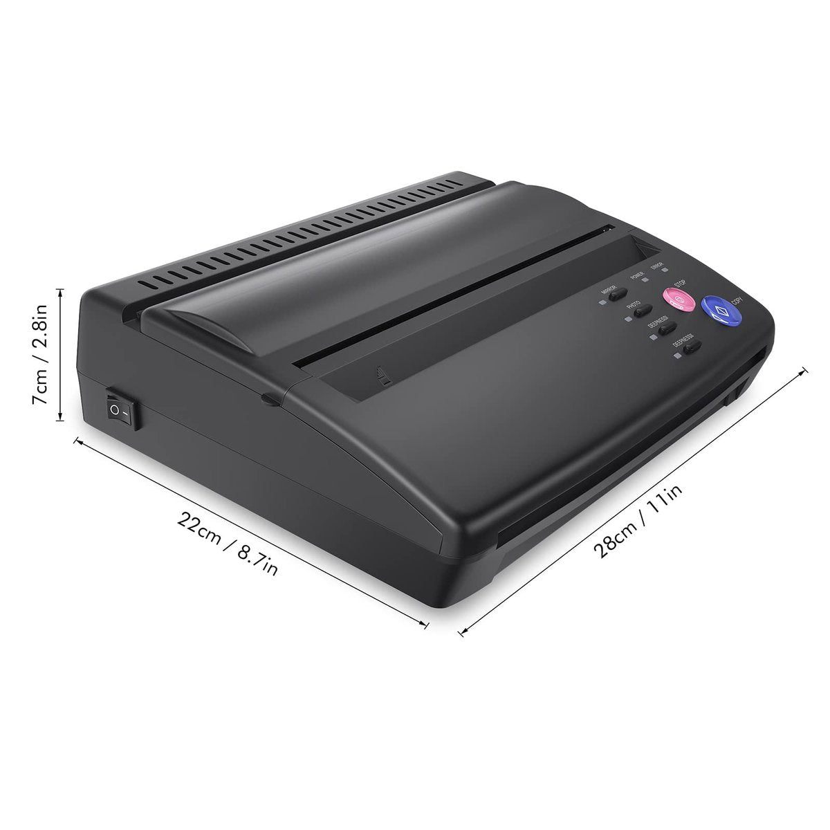 TATELF Tattoo Stencil Machine – Thermal Copier & Stencil Printer with 20 Transfer Papers for Tattoo Artists (Black) Avelisse