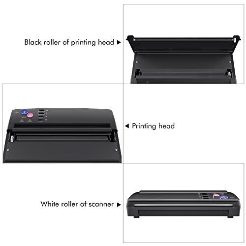 TATELF Tattoo Stencil Machine – Thermal Copier & Stencil Printer with 20 Transfer Papers for Tattoo Artists (Black) Avelisse