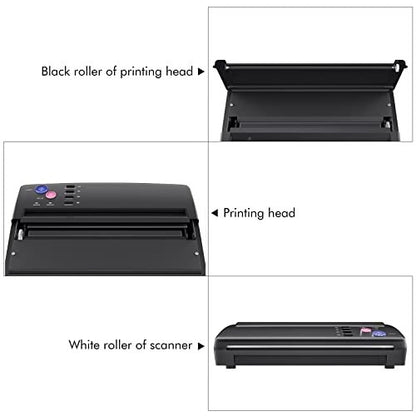 TATELF Tattoo Stencil Machine – Thermal Copier & Stencil Printer with 20 Transfer Papers for Tattoo Artists (Black) Avelisse
