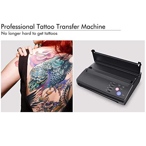 TATELF Tattoo Stencil Machine – Thermal Copier & Stencil Printer with 20 Transfer Papers for Tattoo Artists (Black) Avelisse