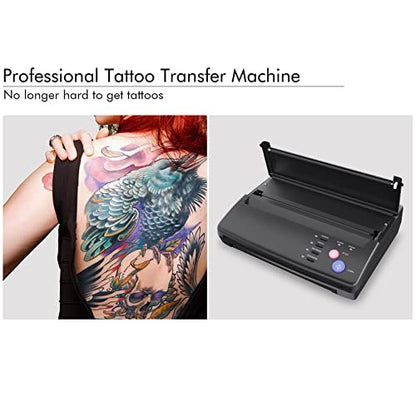 TATELF Tattoo Stencil Machine – Thermal Copier & Stencil Printer with 20 Transfer Papers for Tattoo Artists (Black) Avelisse