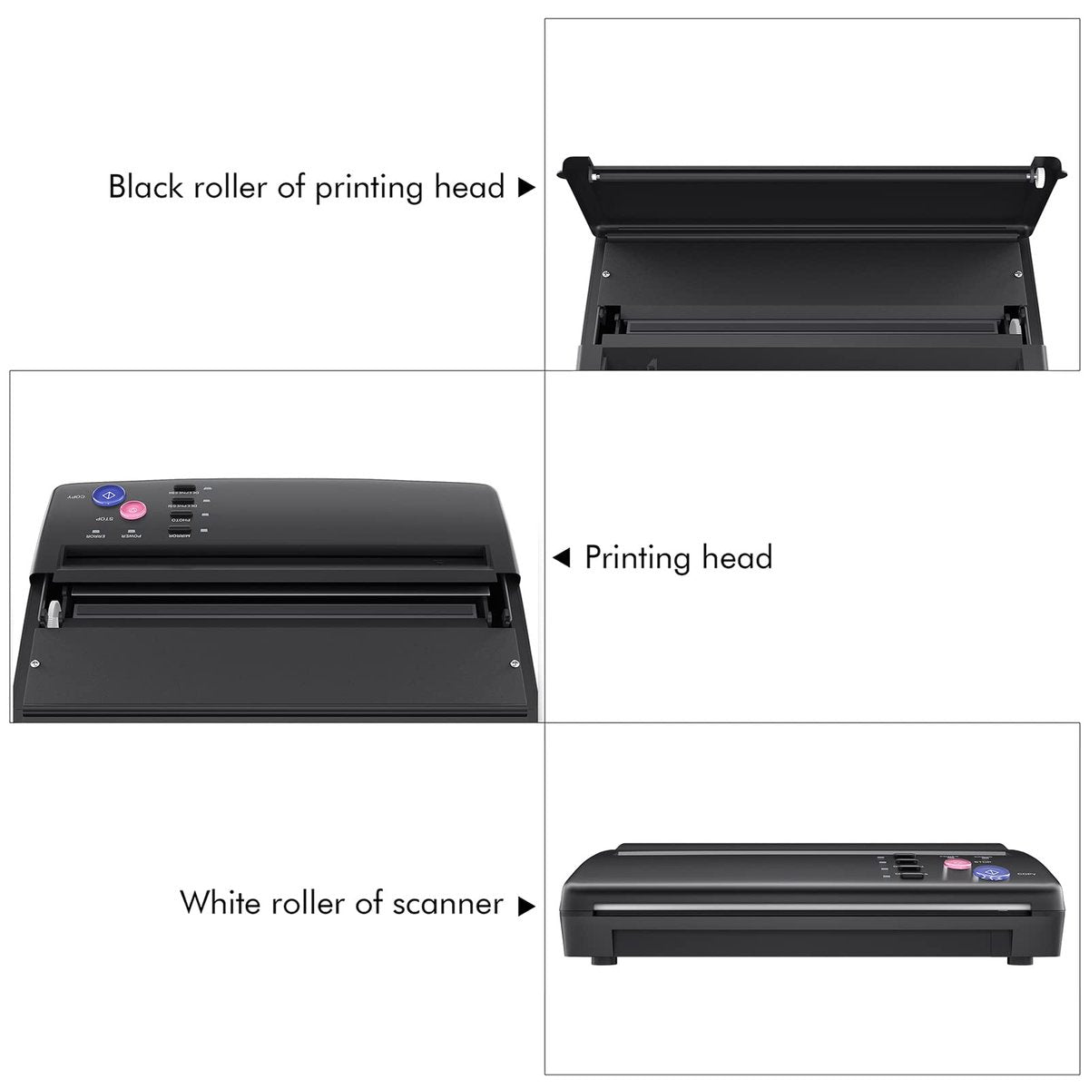TATELF Tattoo Stencil Machine – Thermal Copier & Stencil Printer with 20 Transfer Papers for Tattoo Artists (Black) Avelisse