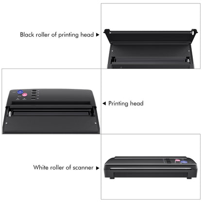 TATELF Tattoo Stencil Machine – Thermal Copier & Stencil Printer with 20 Transfer Papers for Tattoo Artists (Black) Avelisse