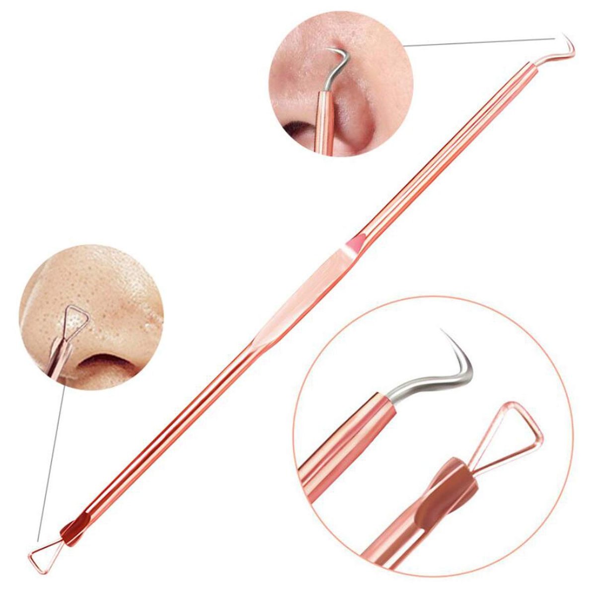 ZTRHYOO Blackhead Remover Tool Kit - Professional Acne Extraction Kit with Stainless Steel Pimple Comedone Extractor, Blemish Popping Tool for Face Nose (Rose, 4 Pieces) - görsel 13