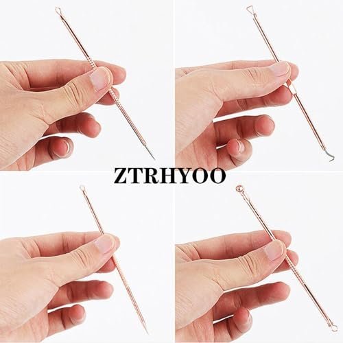 ZTRHYOO Blackhead Remover Tool Kit - Professional Acne Extraction Kit with Stainless Steel Pimple Comedone Extractor, Blemish Popping Tool for Face Nose (Rose, 4 Pieces) - görsel 16