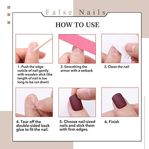 Zehope Glossy Press on Nails – Black Coffin Ombre Fake Nails for Halloween (Red Black, 24 Pcs) - görsel 10