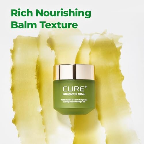Cure Intensive 2X Cream - Premium Aloe Deep Moisturizing Multi Balm for Dry Skin | Korean Skincare (1.7 oz) Avelisse