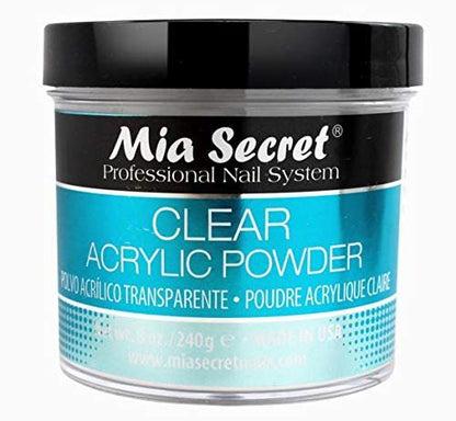 Mia Secret Acrylic Powder 2pc Set - Clear + Pink 8 oz (Pack of 2)