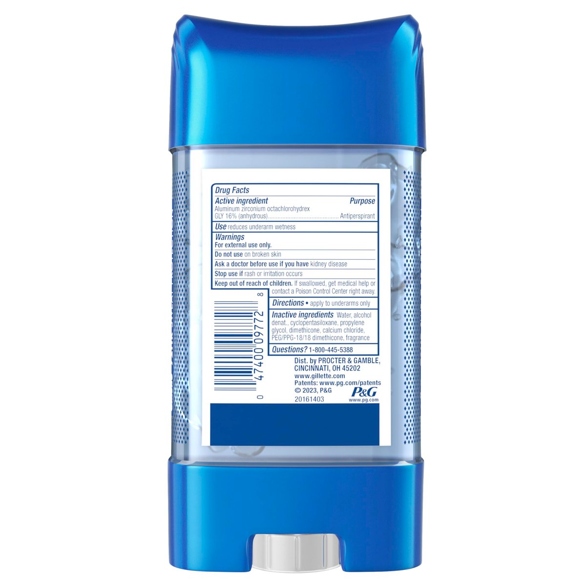 Gillette Advanced Clear Gel Antiperspirant & Deodorant for Men, Cool Wave, 5-Pack (3.8 oz each, 19 oz total) Avelisse