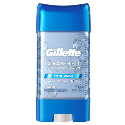 Gillette Advanced Clear Gel Antiperspirant & Deodorant for Men, Cool Wave, 5-Pack (3.8 oz each, 19 oz total) Avelisse