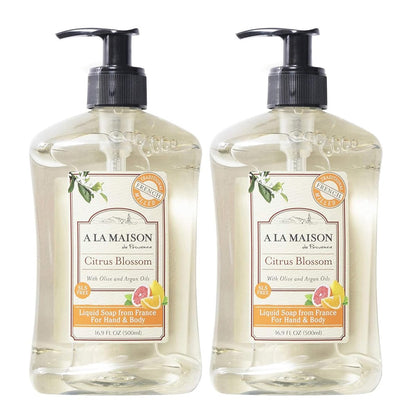 A LA MAISON French Liquid Hand Soap, Citrus Blossom - Natural Hand Wash with Essential Oils, Biodegradable, Plant-Based, Vegan, Cruelty-Free, 16.9 oz (2 Pack) Avelisse