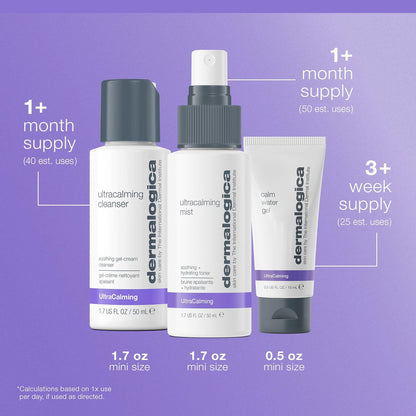 Dermalogica Sensitive Skin Rescue Kit: 3-Piece Set with Face Wash, Toner & Moisturizer for Calming and Soothing Irritated Skin Avelisse