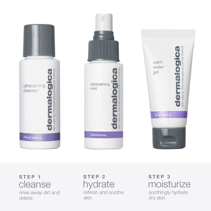 Dermalogica Sensitive Skin Rescue Kit: 3-Piece Set with Face Wash, Toner & Moisturizer for Calming and Soothing Irritated Skin Avelisse