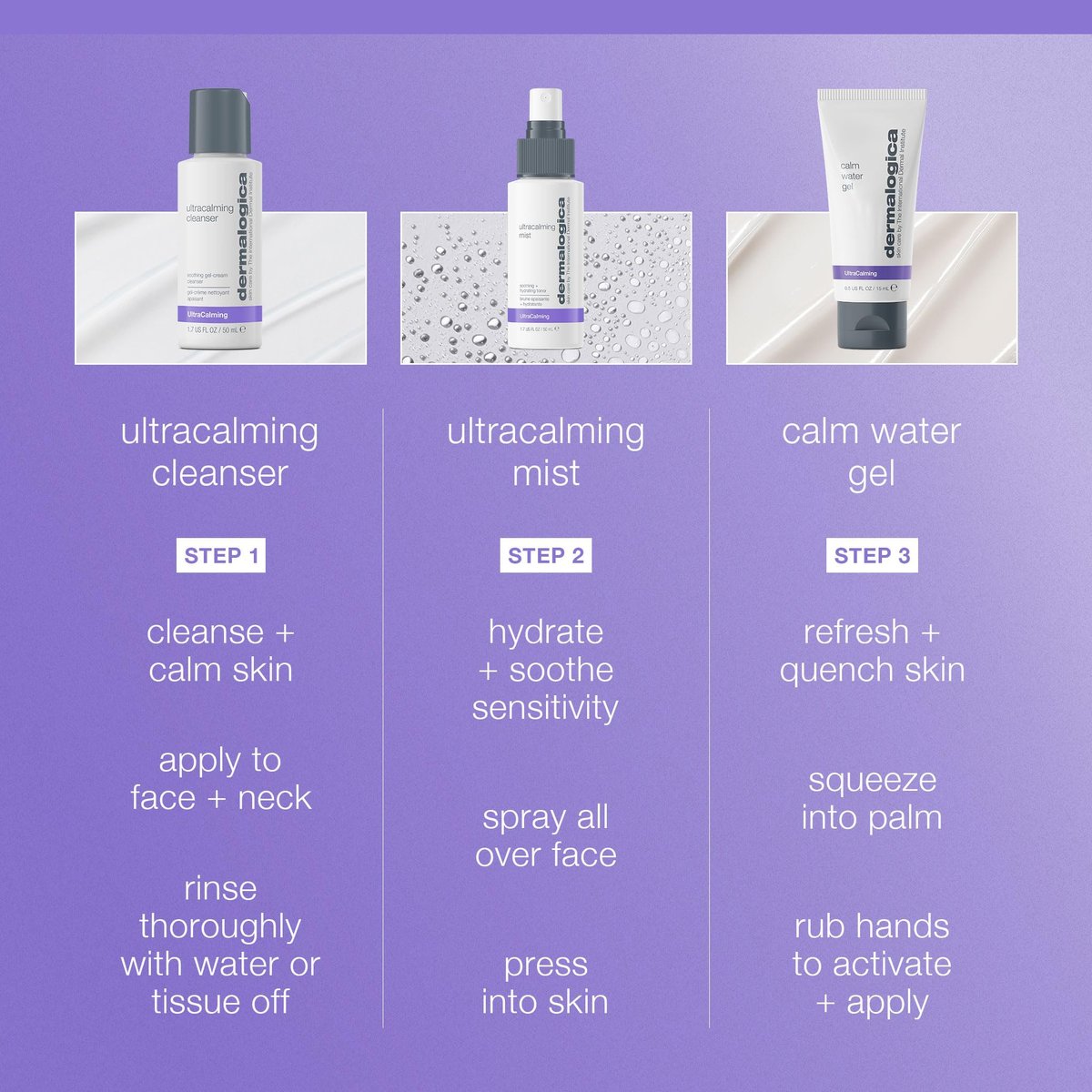 Dermalogica Sensitive Skin Rescue Kit: 3-Piece Set with Face Wash, Toner & Moisturizer for Calming and Soothing Irritated Skin Avelisse