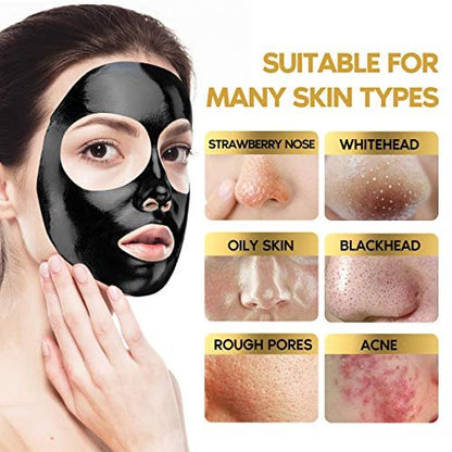 YLNALO Blackhead Remover Mask Kit with Brush and Pimple Extractors - Charcoal Peel Off Facial Mask for Deep Cleansing, 3.5 Fl Oz