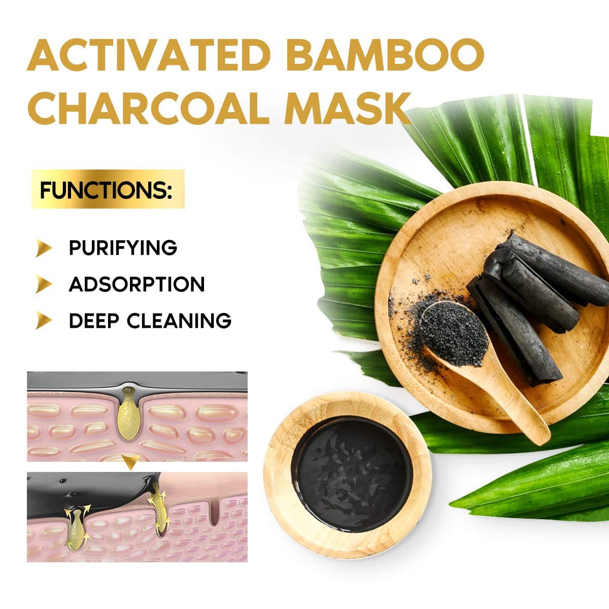 YLNALO Blackhead Remover Mask Kit with Brush and Pimple Extractors - Charcoal Peel Off Facial Mask for Deep Cleansing, 3.5 Fl Oz - görsel 13